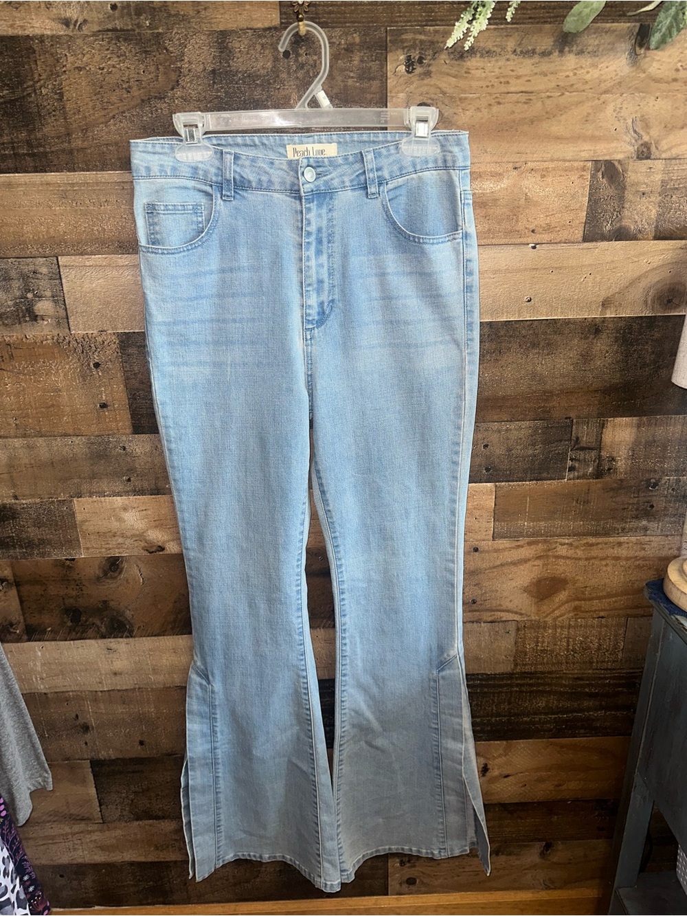 NWT Peach Love California Light Blue High-Waist Flare Jeans